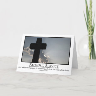 Serve faithfully in the name of Jesus Col. 3:17 Card