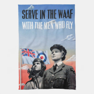 Serve in the WAAF ~ With the Men Who Fly Kitchen Towel