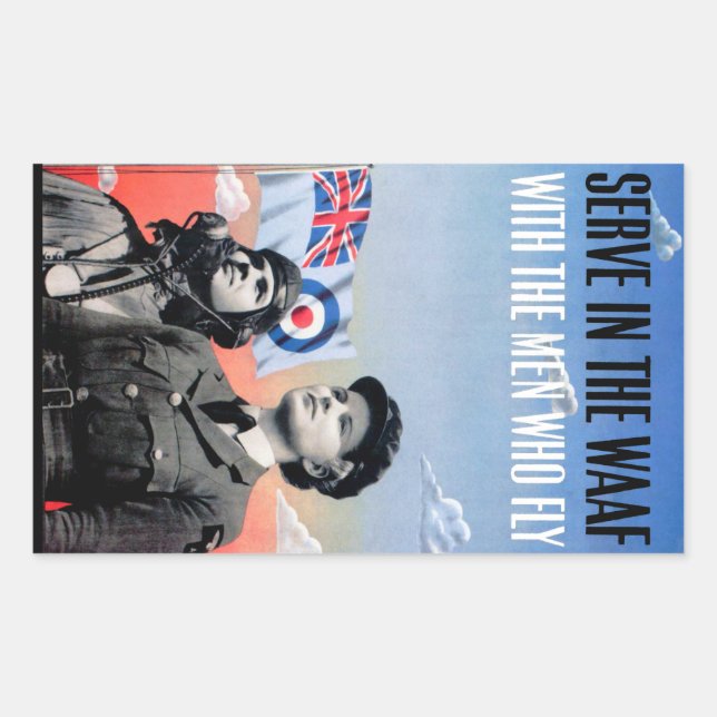 Serve in the WAAF ~ With the Men Who Fly Sticker (Front)