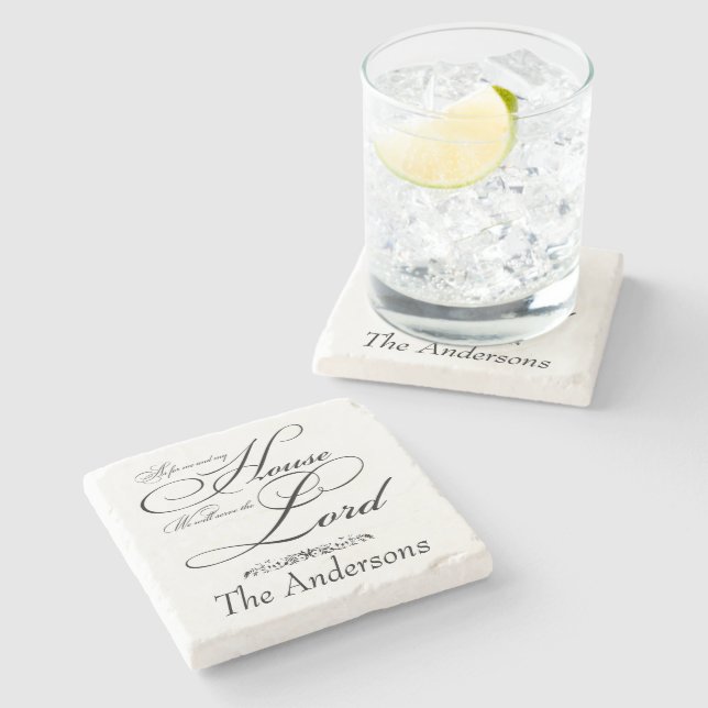 Serve the Lord personalized  Stone Coaster (Side)