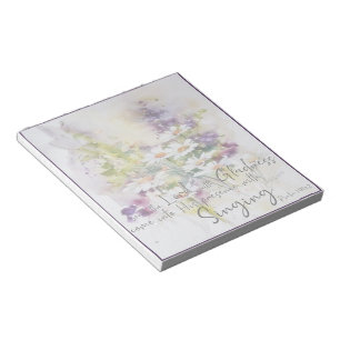 Serve the Lord with gladness floral Notepad
