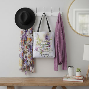 Serve the Lord with gladness floral Tote Bag