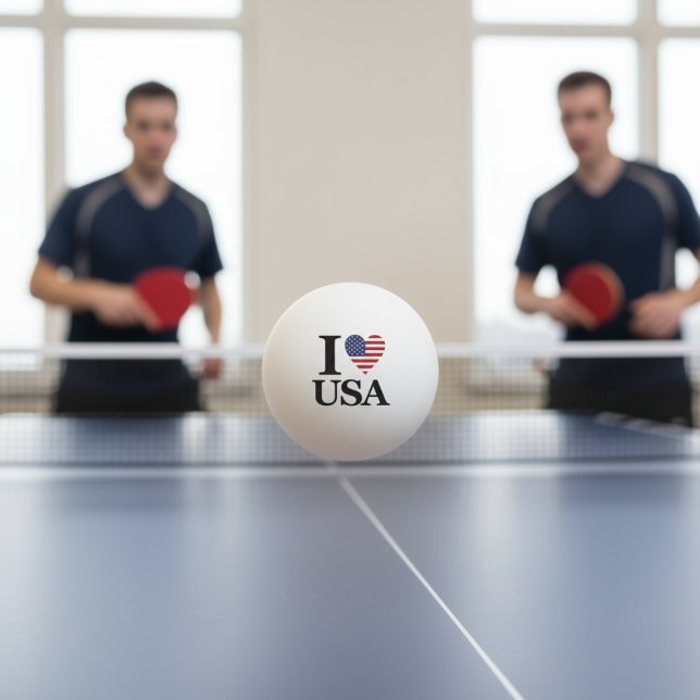 Serve Up Spirit: "I ❤️ USA" Ping Pong Ball (Serve Up Spirit: "I ❤️ USA" Ping Pong Ball)