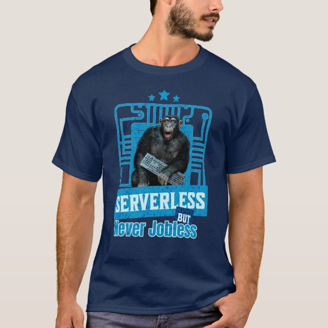 Serverless Funny Monkey Developer Humour T-Shirt (Front)