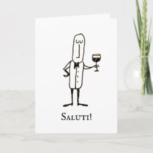 Serveur de dessin animé E Congratulazioni Carte it