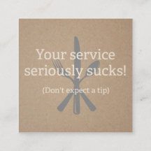 Serveur, Serveur, Carte d'appel de service incorre