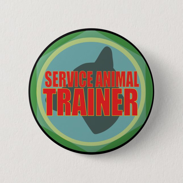 SERVICE ANIMAL DOG TRAINER 2 INCH ROUND BUTTON (Front)