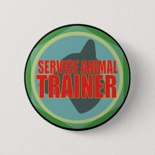 SERVICE ANIMAL DOG TRAINER 2 INCH ROUND BUTTON