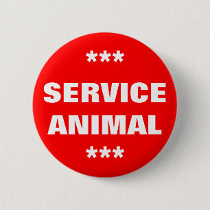 Service Animal Tag 2 Inch Round Button