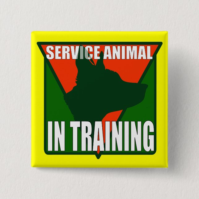 SERVICE ANIMAL TRAINING 2 INCH SQUARE BUTTON (Front)