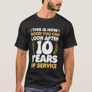 Service anniversary Men Women 10 years of work ann T-Shirt