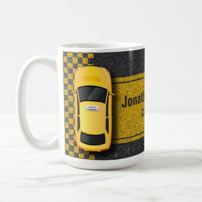 Service Cab Driver Yellow Taxi Business Coffee Mug (Left)