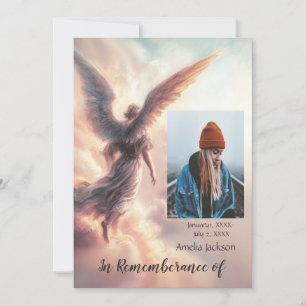 Service commémoratif Invitation Angel Sky Clouds
