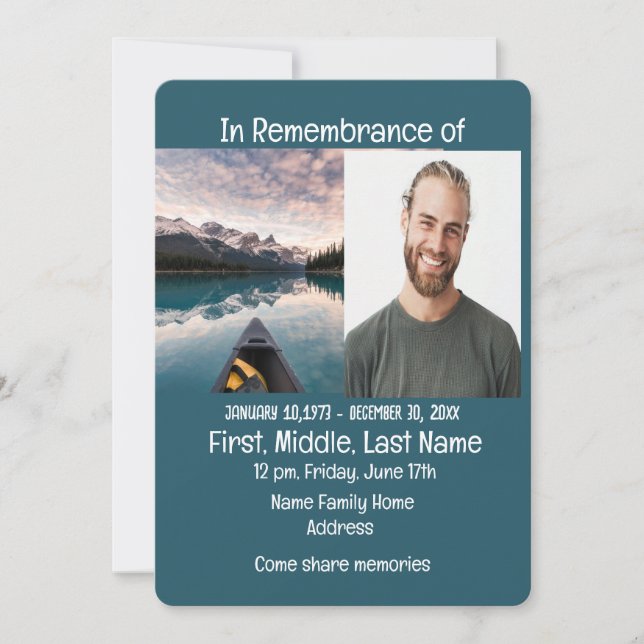 Service commémoratif Invitation Canotage (Devant)