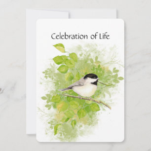 Service commémoratif Invitation Chickadee Oiseau a