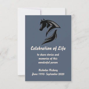 Service commémoratif Invitation Horse animal éques