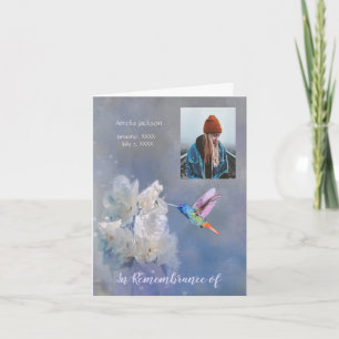 Service commémoratif Invitation Hummingbird White 