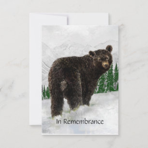 Service commémoratif Invitation Ours Noir Neige Mt
