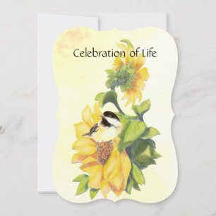 Service commémoratif Invitation Pickadee Bird Sunf