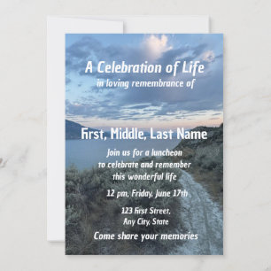Service commémoratif Invitation Sea Ocean Lake Wav