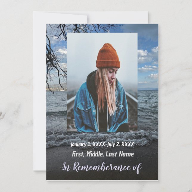 Service commémoratif Invitation Sea Ocean Lake Wav (Devant)