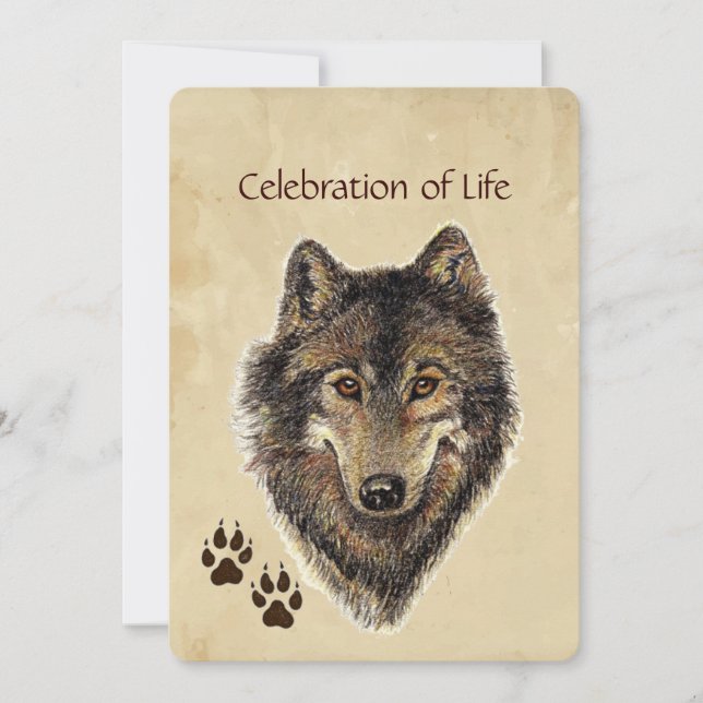 Service commémoratif Invitation Wolf Wolves Animal (Devant)