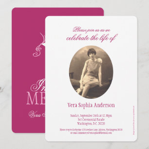 Service commémoratif photo invitations funéraires