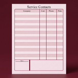 Service Contacts Directory Digital Poster