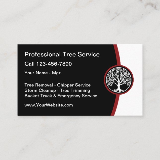 Service d'arbre moderne Nouveaux Cartes de visite (Devant)