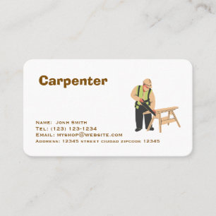 service de charpentier carte de visite modifiable