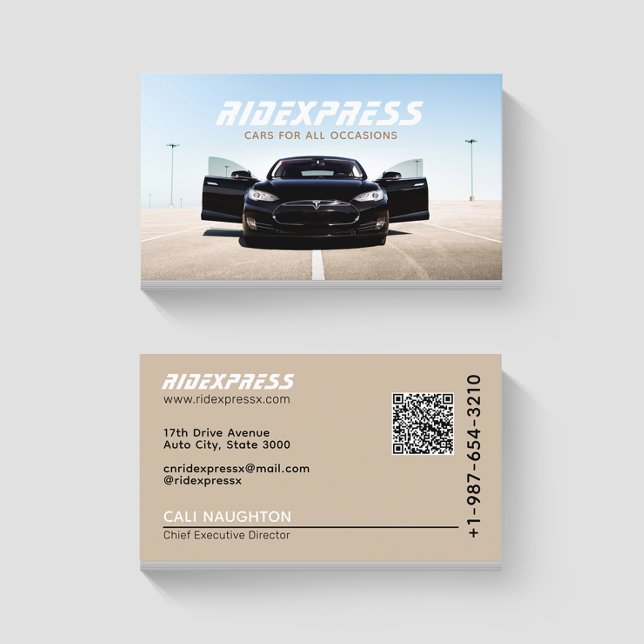 Service de location de voiture noire Carte de visi (Créateur téléchargé)