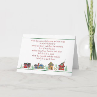 Service de ménage ou de ménage de la carte de Noël