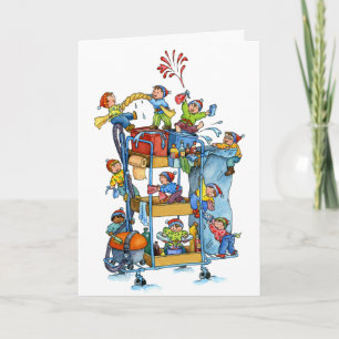 Service de nettoyage de Noël Trolley Carte de voeu