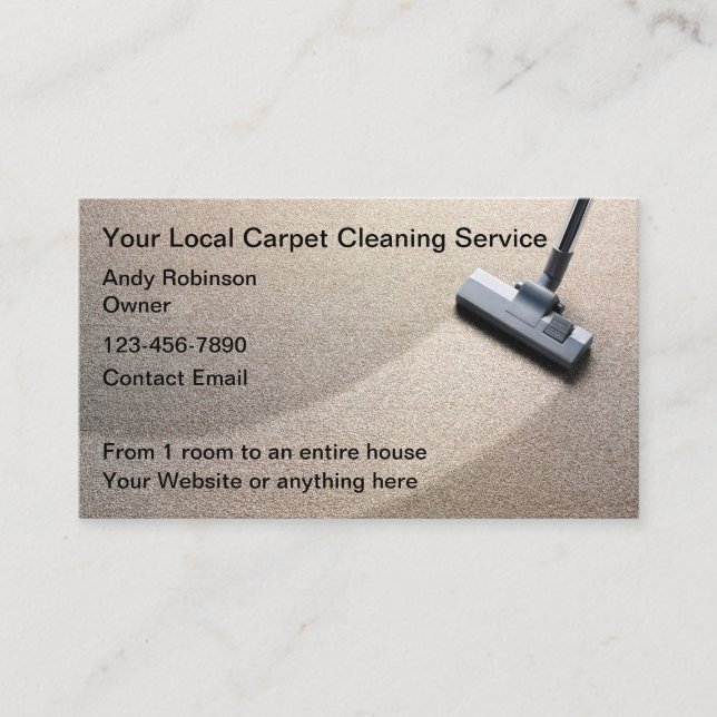Service de nettoyage de tapis Cartes de visite du  (Devant)