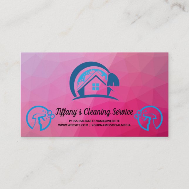 Service de nettoyage | Maid | Carte de visite du l (Devant)