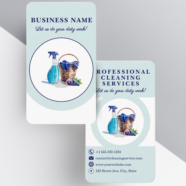 Service de nettoyage professionnel Carte de visite (Créateur téléchargé)