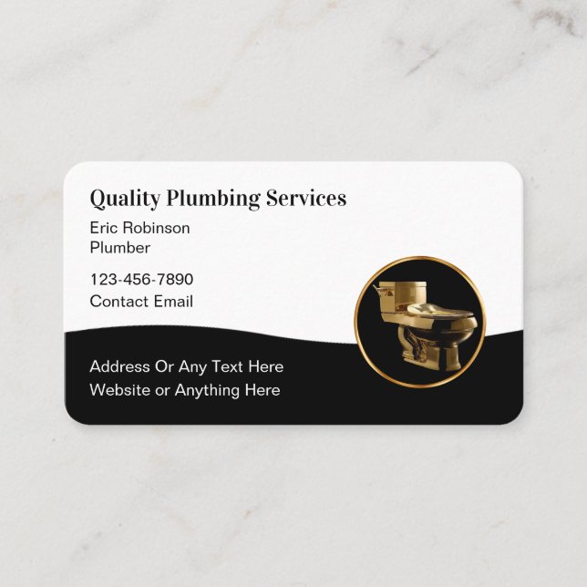 Service de plomberie de luxe Cartes de visite (Devant)