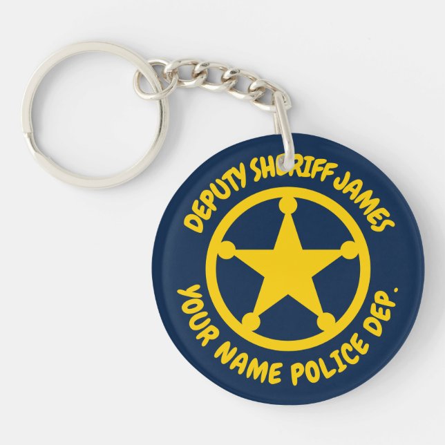 Service de police personnalisé porte - clé étoile  (Devant)