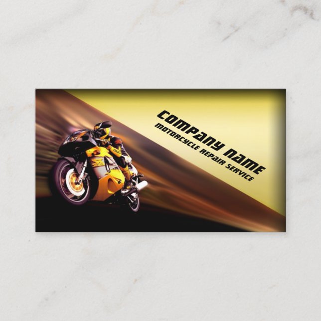 Service de réparation de moto Carte de visite jaun (Devant)