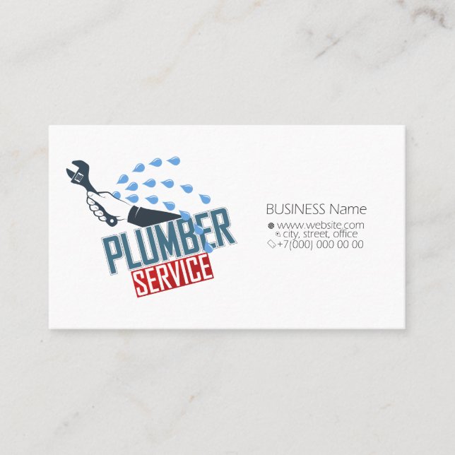 Service de réparation et de plomberie carte de vis (Devant)