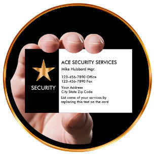 Service de sécurité Cartes de visite simples