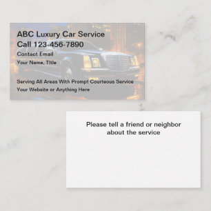 Service de Taxi classique Limo Cartes de visite