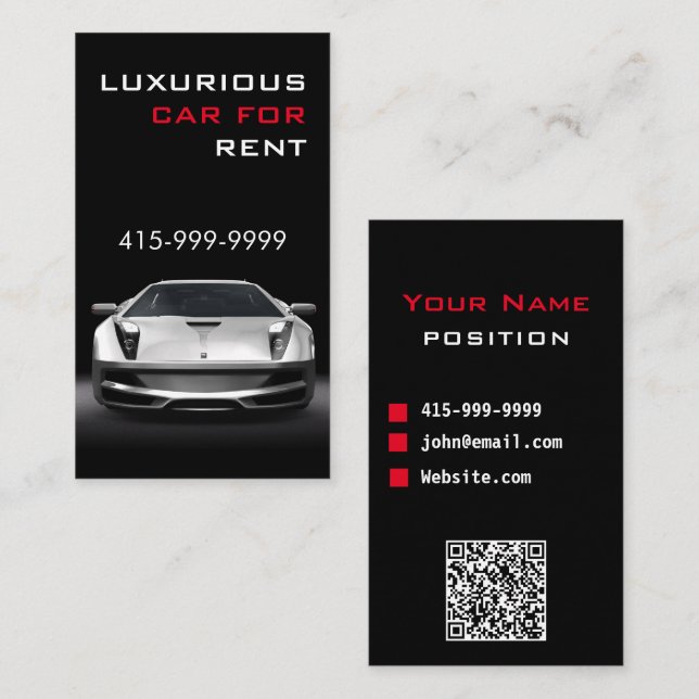 Service De Voiture Classique Ou Carte de visite De (Devant / Derrière)