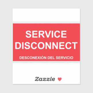 Service Disconnect Étiquette avec sous-titres en e