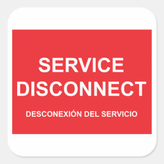 Service Disconnect Label With Spanish Subtitle