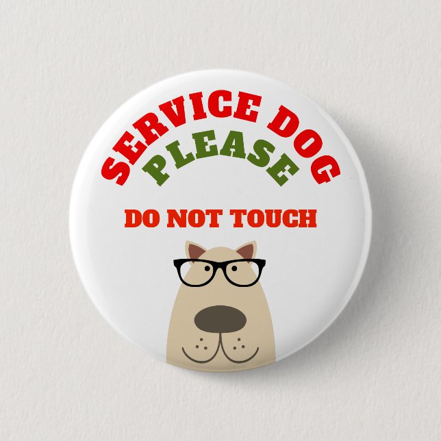 Service dog 2 inch round button (Front)