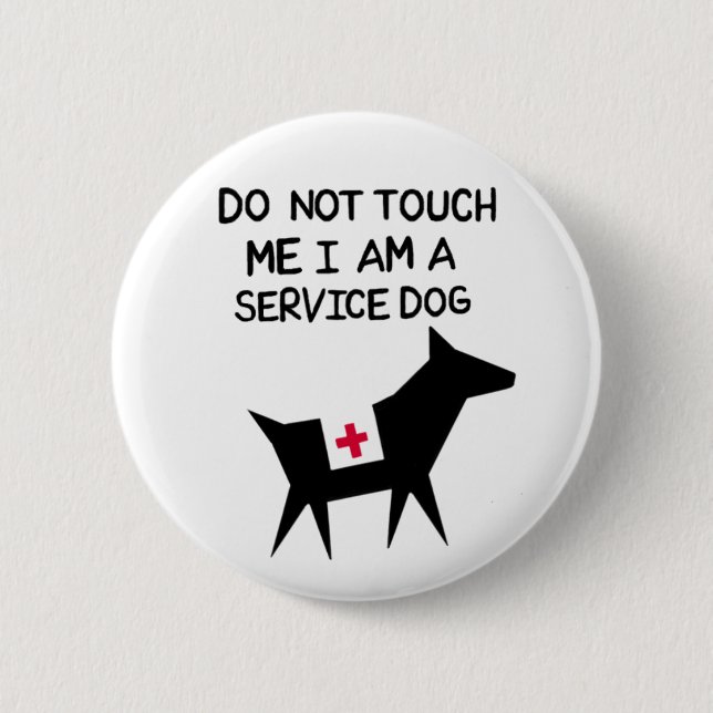 Service Dog 2 Inch Round Button (Front)