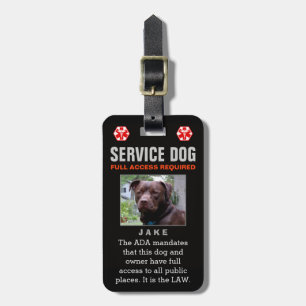 Service Dog - Black Full Access Required Badge Luggage Tag