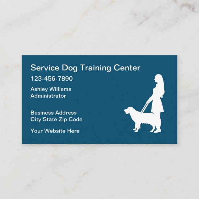 Service Dog Cartes de visite de l'école de formati (Devant)