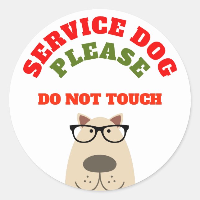 Service dog classic round sticker (Front)